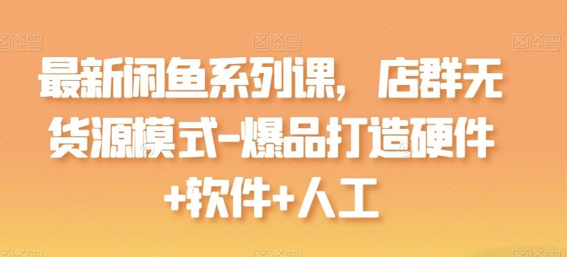 最新闲鱼系列课，店群无货源模式-爆品打造硬件+软件+人工-数屿科技资源网