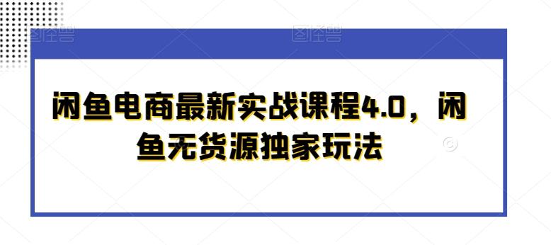 闲鱼电商最新实战课程4.0，闲鱼无货源独家玩法-数屿科技资源网