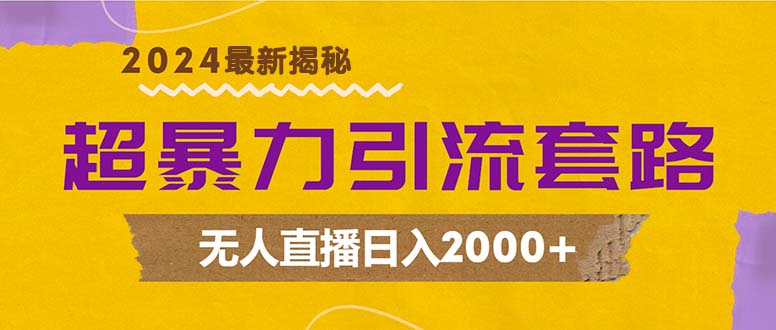 超暴力引流套路，无人直播日入2000+-数屿科技资源网