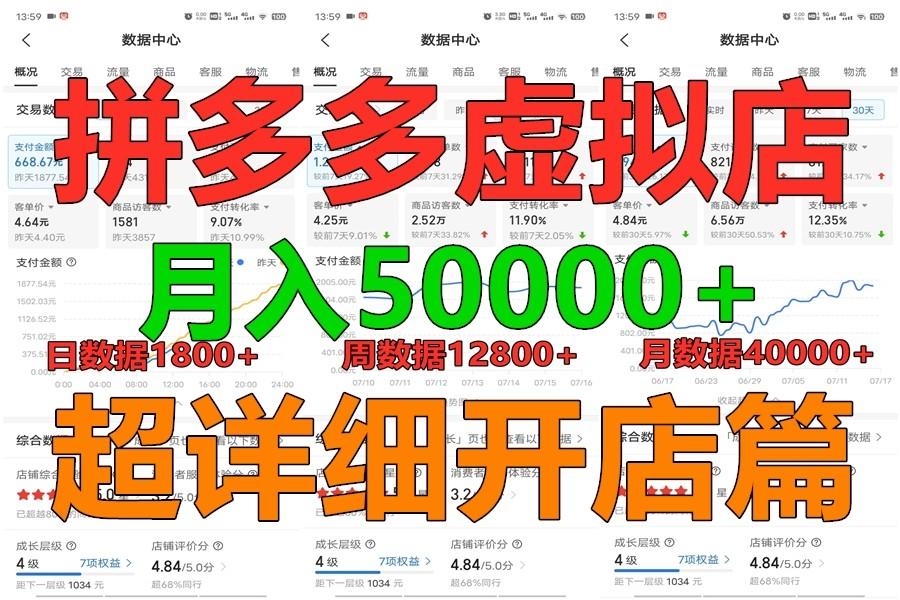 拼多多虚拟电商训练营月入40000+你也行，暴利稳定长久，副业首选-数屿科技资源网
