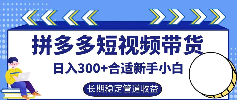 拼多多短视频带货日入300+，实操账户展示看就能学会-数屿科技资源网