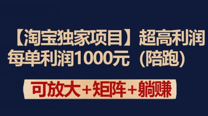 【淘宝独家项目】超高利润：每单利润1000元【揭秘】-数屿科技资源网