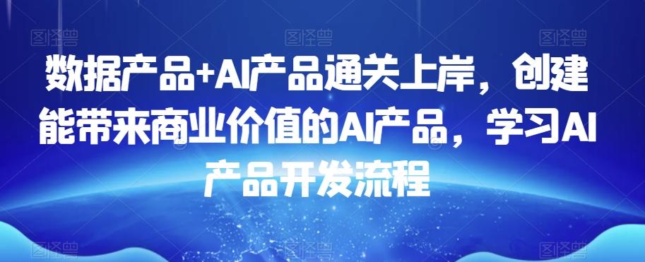 数据产品+AI产品通关上岸，创建能带来商业价值的AI产品，学习AI产品开发流程-数屿科技资源网